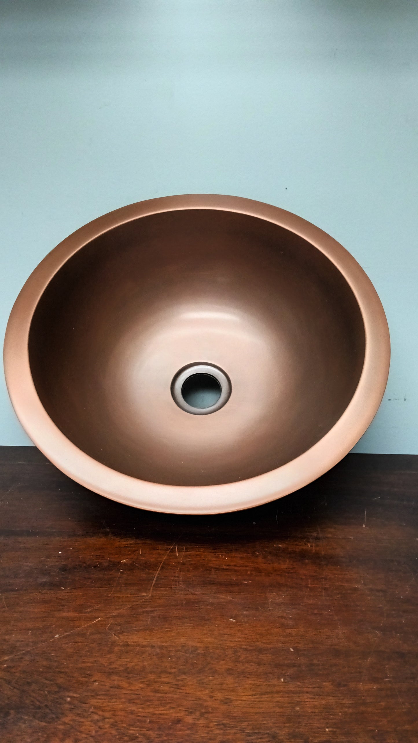 Casalina 14" Circular Double-Wall Hammered Copper Vessel Bathroom Sink