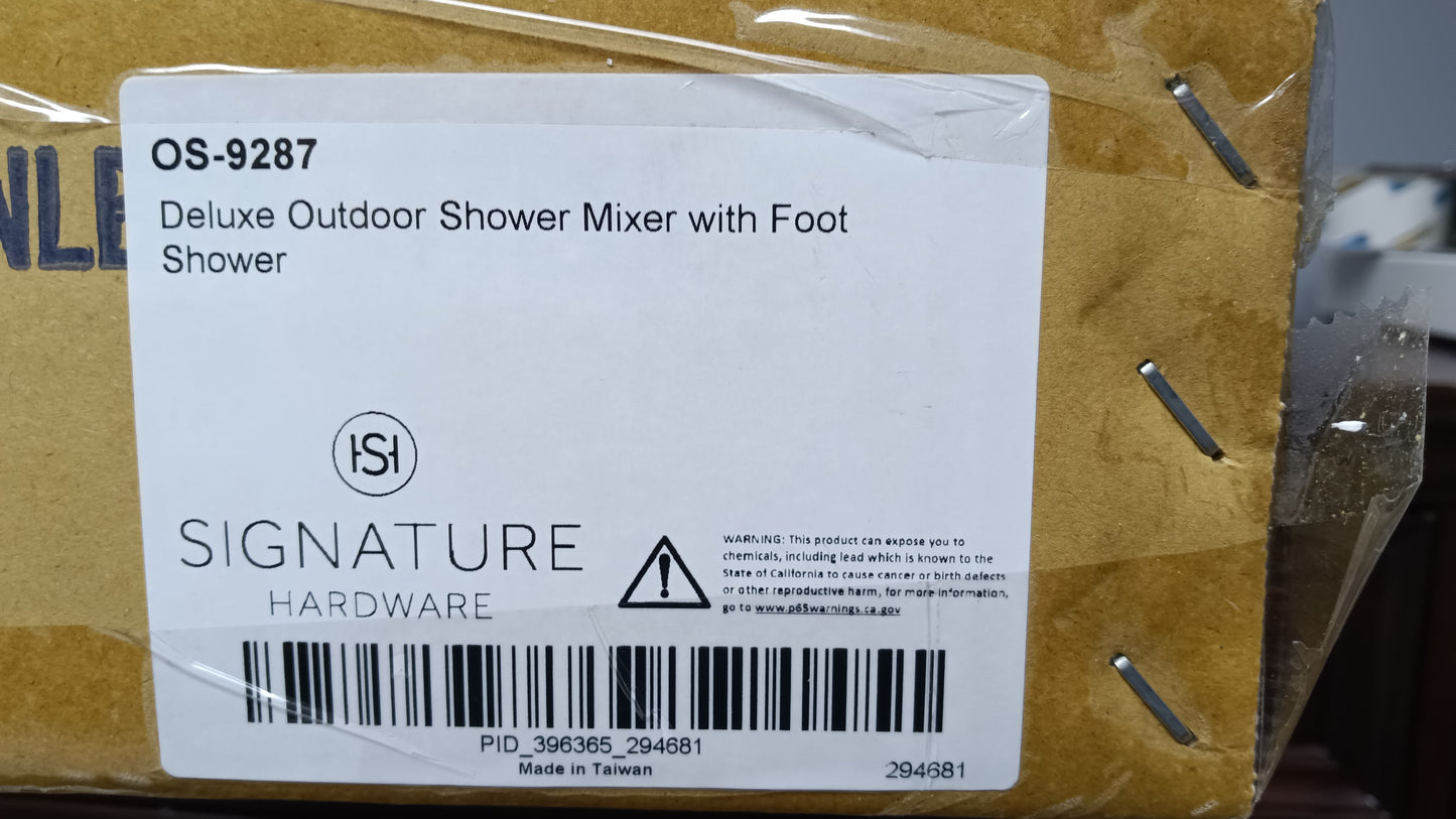 Deluxe Outdoor Shower Mixer with Foot Shower